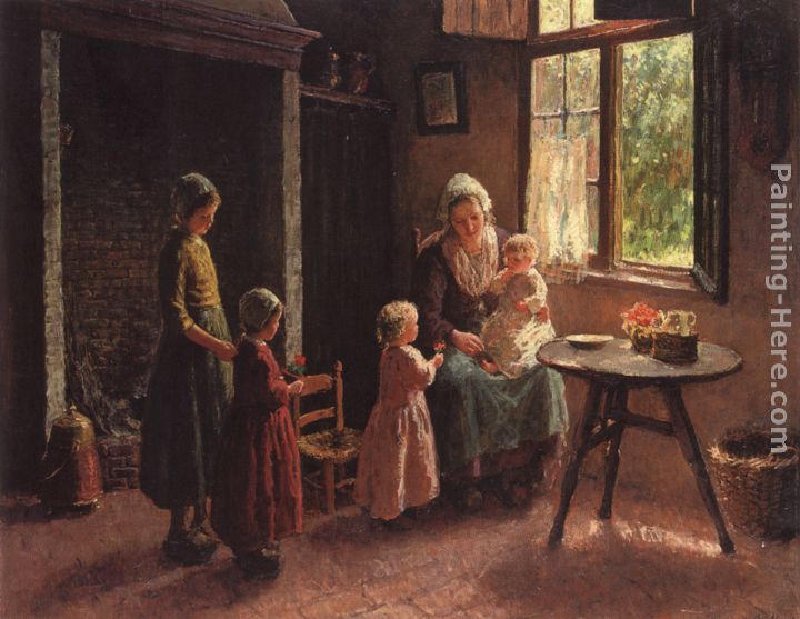 Flowers for the New Arrival painting - Bernard Jean Corneille Pothast Flowers for the New Arrival art painting